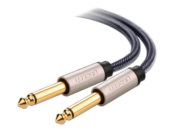 Cable de Audio Ugreen de Conectores TRS (6.35mm), Mono, Nylon Trenzado, 10m. Color Negro.