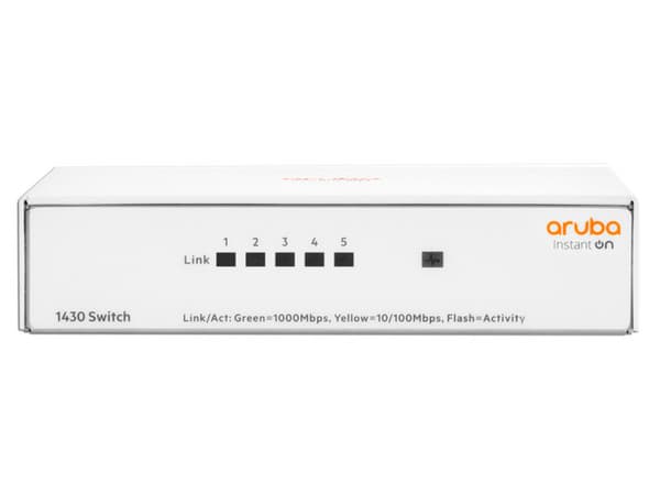 Switch HPE Aruba Instant On 1430 5G de 5 Puertos 10/100/1000 Mbps, Color Blanco.