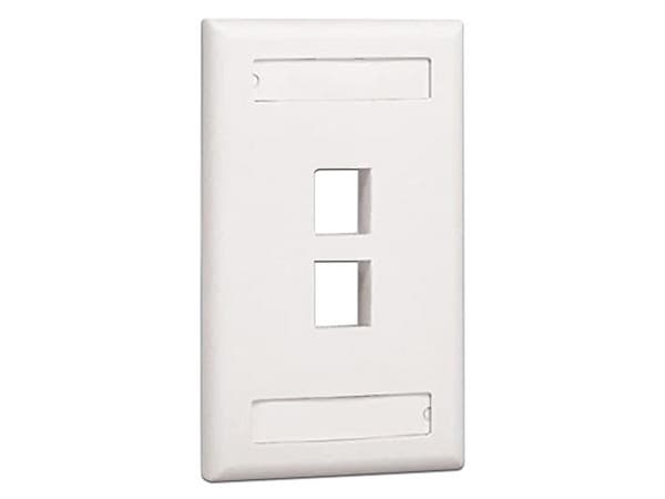 Placa frontal Panduit NK2FIWY de 2 puertos para pared. Color Blanco