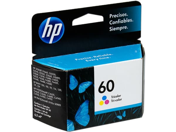 Cartucho de tinta HP 60 Tricolor Original (CC643WL).