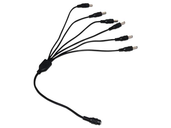 Divisor de energía Enson tipo pulpo con 6 conectores machos de 2.1mm.