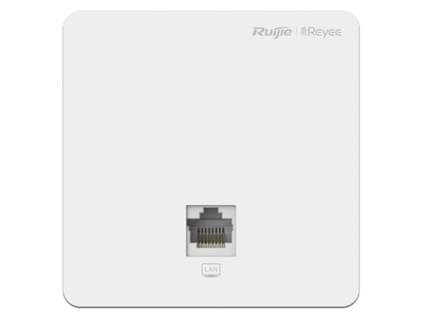 Punto de Acceso para pared Ruijie WiFi 5 Wave 2, MIMO 2X2, 1267 MB/s, puerto adicional frontal, ideal para habitaciones.
