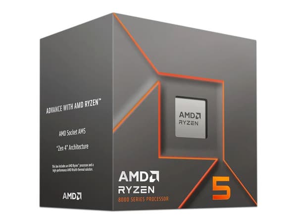 Procesador AMD Ryzen 5 8400F de Octava Generación, 4.2 GHz (hasta 4.7 GHz), Socket AM5, Caché 16MB, Six-Core, 65W, No Incluye Gráficos Integrados.