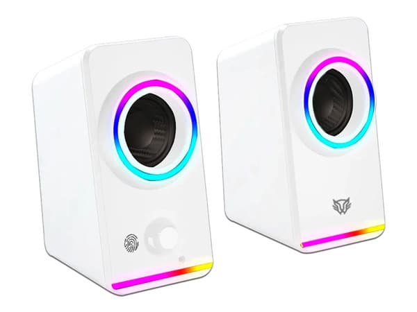 Bocina Gamer BALAM RUSH GLIMM STYLE BG565, Iluminación LED, Bluetooth, 3.5, Estéreo, Color Blanco.