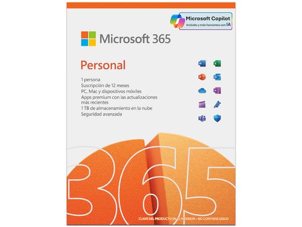 Microsoft 365 Personal Para 1 Usuario, Español Latinoamérica, (1 año de Suscripción).