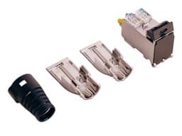 Jack Siemon TERA Cat7A, con puerta protectora, para aplicaciones de servicios compartidos, Color Negro. - imagen 2