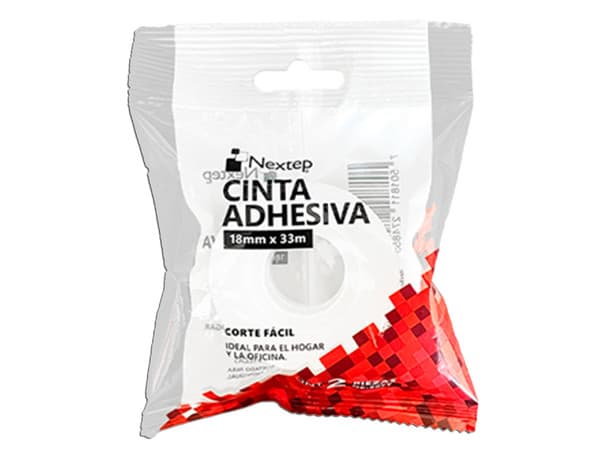 Cinta adhesiva Nextep de corte fácil, 18mm x 33m, 2 piezas.