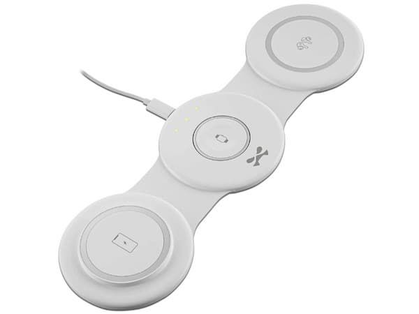 Base Cargador GHOSTEK 3 en 1, Inalámbrico Qi 15W para teléfono, reloj y Airpods.