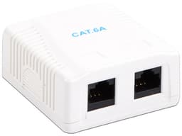 Roseta de Pared Linkedpro LP-WP-39-C6A con 2 Puertos, Incluye 2 jacks UTP, Cat6A, Color Blanco. - imagen 3