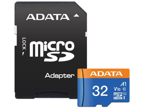 Memoria ADATA Premier MicroSDHC A1 de 32 GB, Clase 10, Incluye adaptador SD.