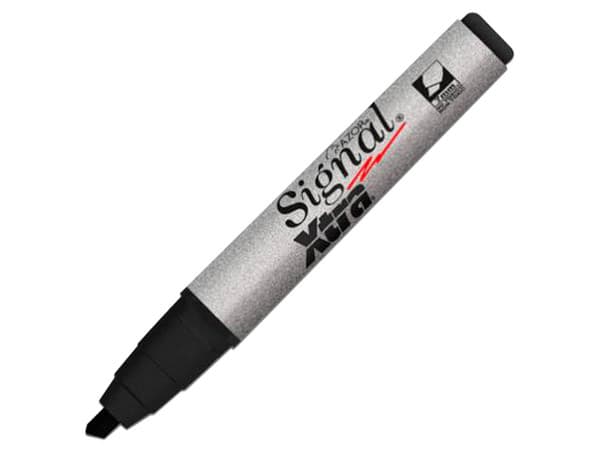 Marcador Permanente Azor Signal Xtra, Punta Cincel, Color Negro, 12 Piezas.