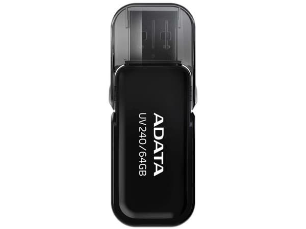 Unidad Flash USB 2.0 ADATA UV240 de 64GB. Color Negro.