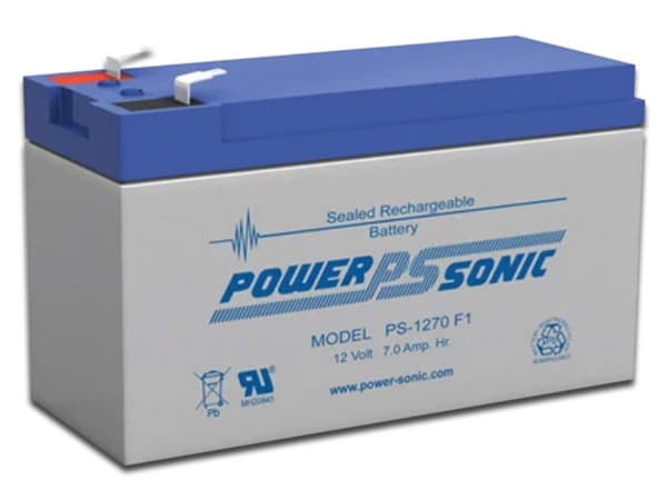 Batería de respaldo Power Sonic PS-1270-F1 de 12V / 7,00 Ah.
