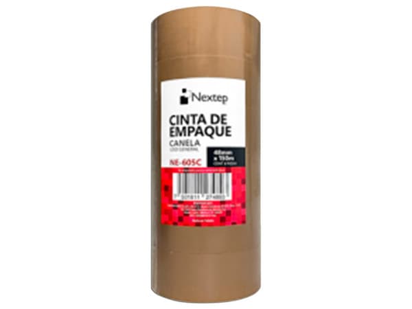 Cinta Nextep NE-605C Empaque Canela Uso General 48 Mm X 150m, 6 Piezas.