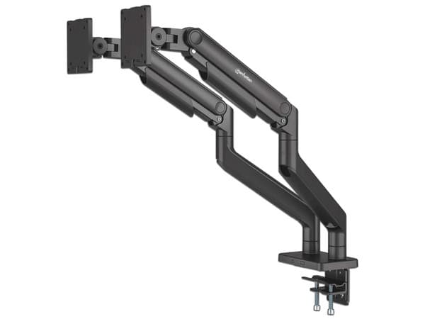 Soporte de aluminio con sistema de pistón para 2 monitores de 17" a 45".