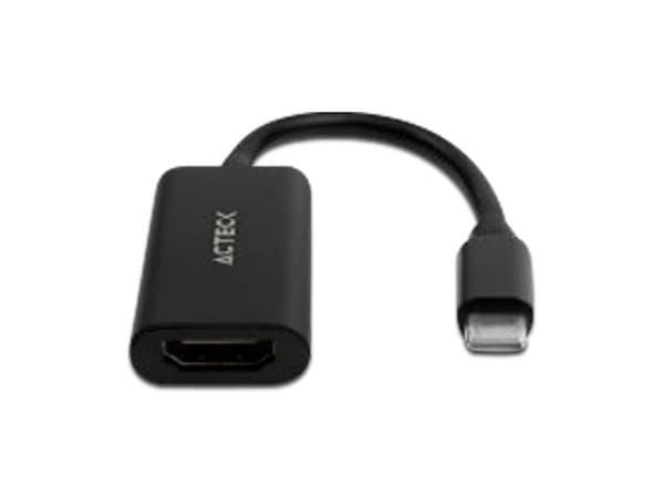 Adaptador Acteck Shift Plus AH440, de USB-C (M) a HDMI (H). Color Negro.