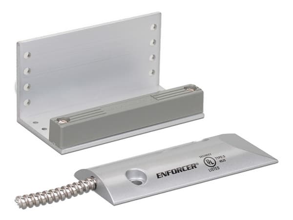 Contacto Magnético de Uso Rudo Seco-Larm para Piso, 61cm de Cable Blindado, IP66, Bucle cerrado, Color Plateado.