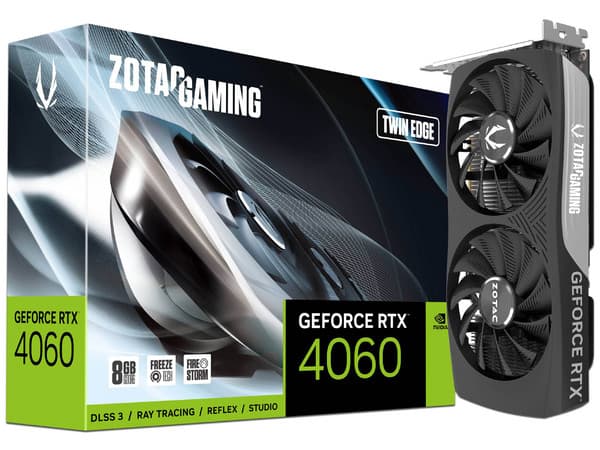 Tarjeta de Video NVIDIA GeForce RTX 4060 ZOTAC Twin Edge, 8GB GDDR6, 1xHDMI, 3xDisplayPort, PCI Express 4.0.