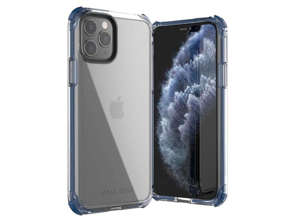 Funda Ballistic Bshock, para iPhone 11 PRO. Diseño Transparente Azul.