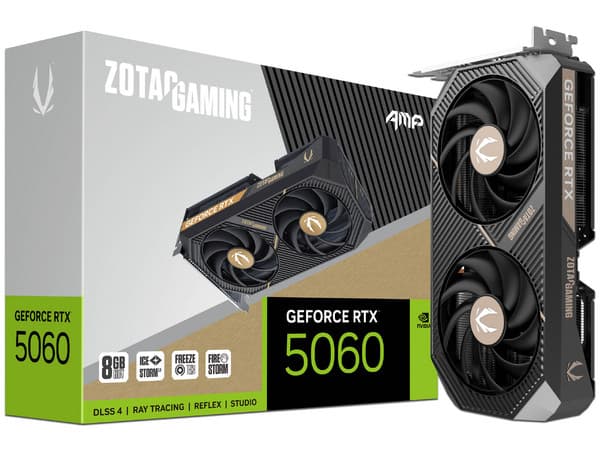 Tarjeta de Video NVIDIA GeForce RTX 5060 Zotac AMP, 8GB GDDR7, 1xHDMI, 3xDisplayPort, PCI Express 5.0