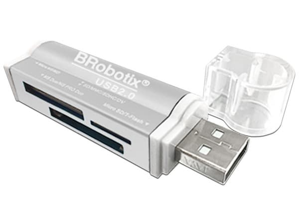 Lector Compacto de Tarjetas de Memoria 2.0 Metálico, Color Plata.