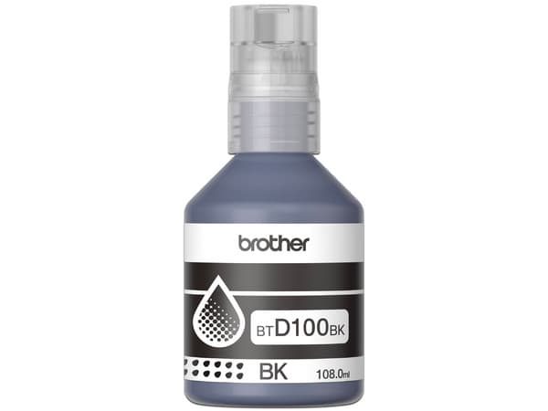 Botella de Tinta Brother BTD100BK, Ultra Alto Rendimiento, Color Negro.