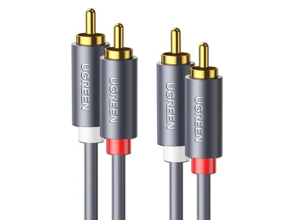 Cable de Audio 2 RCA Macho a 2 RCA Macho UGREEN, 3m, color negro.
