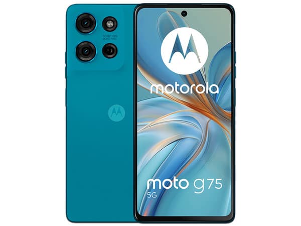 Smartphone Motorola Moto G75: Procesador Snapdragon 6 Gen 3 (Hasta 2.2 GHz), Memoria RAM de 8GB, Almacenamiento de 256GB, Pantalla LED Multi-Touch de 6.78", Bluetooth, Wi-Fi, 5G, Cámara Principal de 50MP, Android 14, Color Azul.
