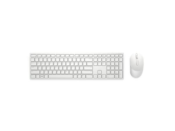 Kit de Teclado y Mouse Inalámbrico DELL Pro KM5221W, Receptor USB, Color Blanco.
