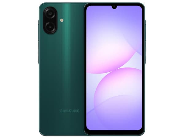Smartphone Samsung Galaxy A07:Procesador MediaTek Helio G85,Memoria RAM de 4GB, Almacenamiento de 128GB,Pantalla LCD Multi Touch de 6.7" HD+,Bluetooth 5.3, Wi-Fi,Cámara Principal de 50MP,Android 15, Color Verde.