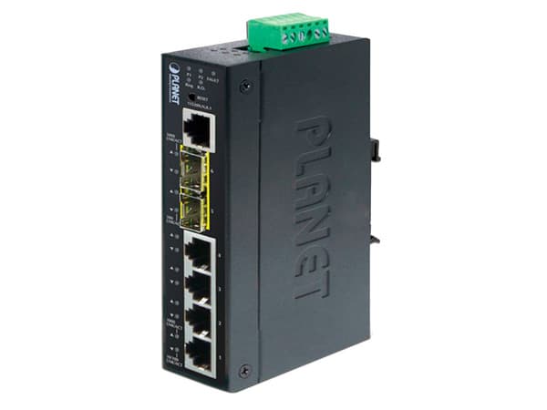 Switch Administrable Planet Technology, 4 Puertos RJ-45 10/100/1000Mbps, 2 Puertos SFP, Color azul.