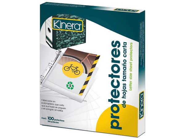Protectoras de Hojas Kinera 360, Caja con 100 Piezas.