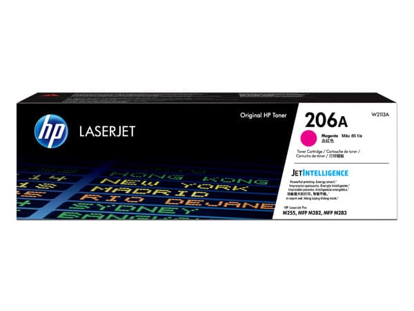 Tóner para impresora HP LaserJet 206A, Magenta, Modelo: W2113A.