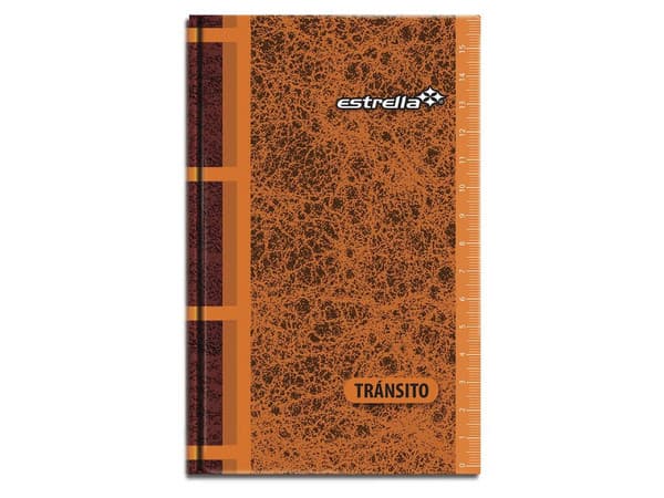 Libreta Estrella Tránsito Pasta Dura: 96 hojas, encuadernación en pasta dura, ideal para uso profesional o escolar, resistente y duradera.