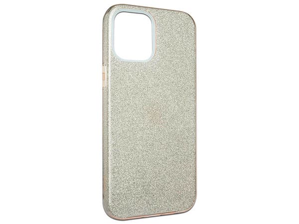 Funda Protectora TEKKU de Doble capa Brillos para iPhone 15 PRO MAX, Color Oro Glitter.