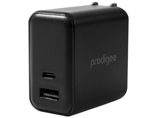 Cargador de Pared Prodiggee ENRG-65W-DUALW, 65W, USB Tipo C y USB Tipo A, Color Negro.