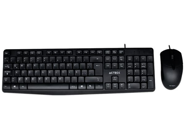 Teclado y Mouse óptico Acteck Combo AC-928984, USB. Color negro