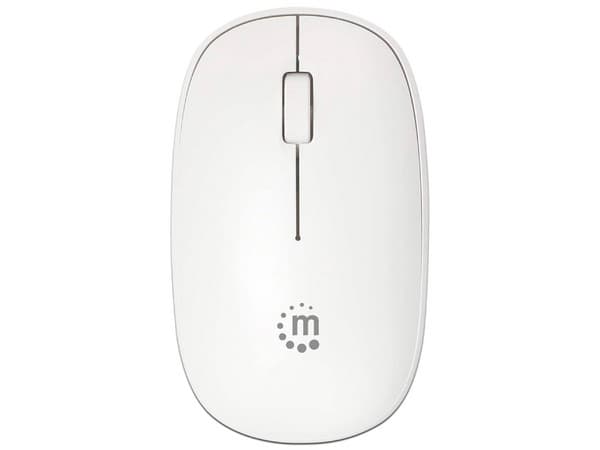 Mouse Óptico Inalámbrico Manhattan, 1200 DPI, USB. Color Blanco.