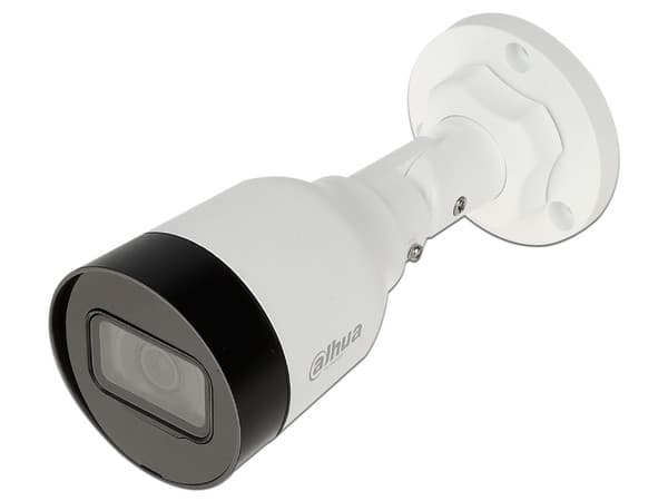 Cámara de Vigilancia IP Tipo Bala Dahua DH-IPC-HFW1230S1-A-S5 de 2MP (1920 x 1080), IR Hasta 30m, Lente de 2.8mm, Micrófono Integrado, Color Blanco.