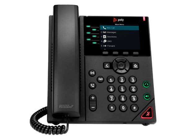 Teléfono IP Polycom VVX 350, Pantalla LCD de 3.5", 6 Lineas, Altavoz, Color Negro.