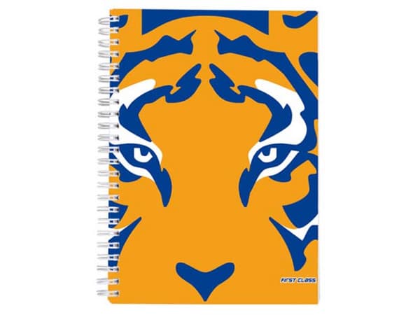 Cuaderno Profesional Dietrix First Class, Pasta Dura, Doble Anillo, 80 Hojas Raya, Club Tigres de la UANL Modelo Felino.