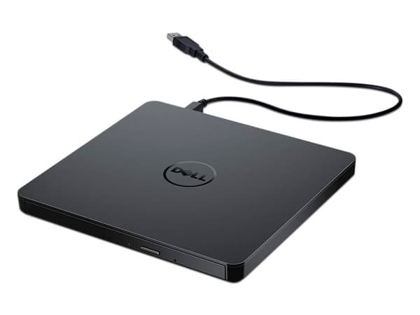 Unidad óptica externa Dell DW316, conexión USB, compatible con DVD+RW/CD-RW, diseño compacto, color negro.
