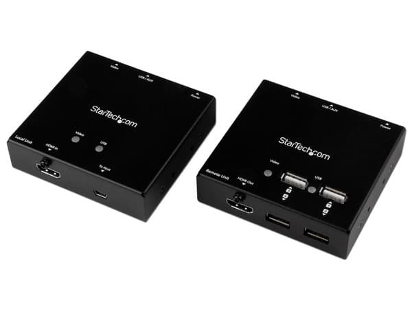 Extensor HDMI por Cable CAT6 con Concentrador USB de 4 Puertos, 50m, 1080p.