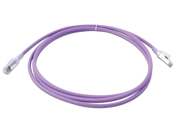 Cable de red SIEMON ZM6A-S07-08B, Patch Cord Z-MAX Cat6A S/FTP, CM/LS0H, 7ft, Color Violeta, Versión Bulk.