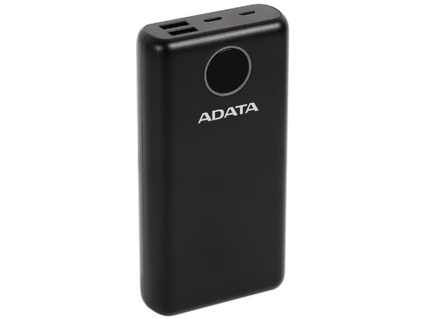 Batería Portátil Recargable ADATA P20000QCD Power Bank de 20,000 mAh con tecnología Quick Charge 3.0 para Smartphones y Tablets. Color Negro.