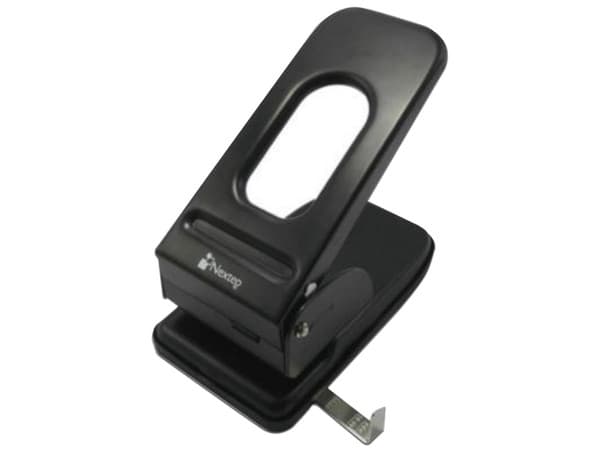 Perforadora Nextep Uso Rudo 2 Orificios 8cm, Hasta 60 Hojas. Color Negro