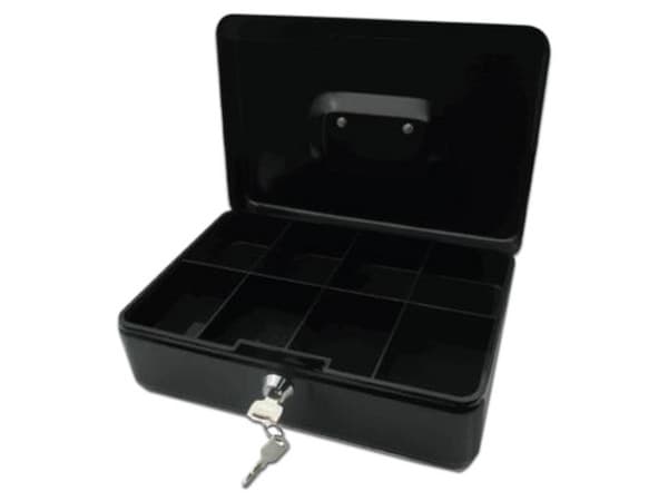 Cajón de dinero portátil grande Nextep NE-161, color negro.