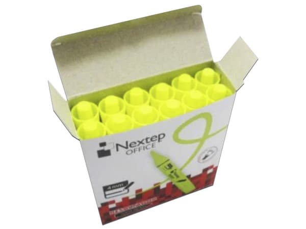 Paquete de Marcatextos Nextep NE-079A, 2 Cajas x 12 Piezas, Color Amarillo Fluorescente.