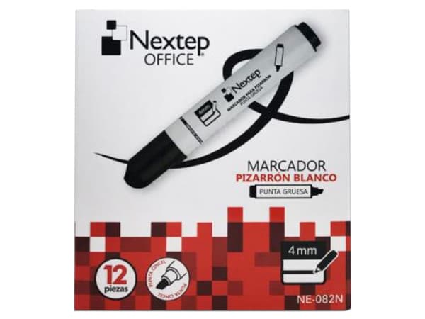 Marcador Nextep para Pizarrón Blanco, 2 Cajas x 12 Piezas, Color Negro.