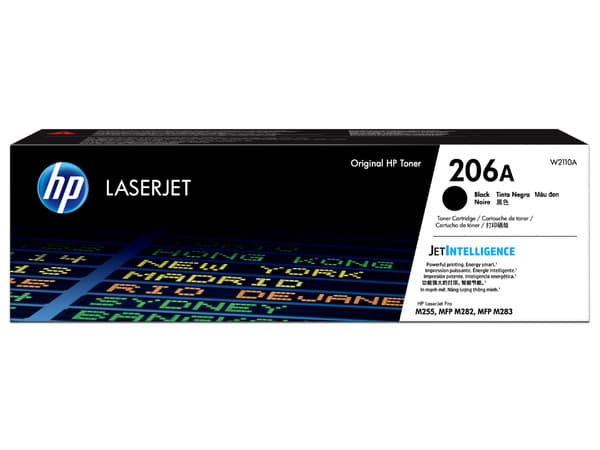 Cartucho de Tóner HP LaserJet 206A, Negro, Modelo: W2110A.